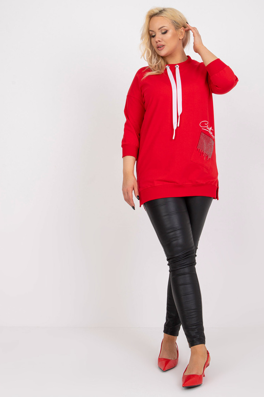 Punane puuvillane tuunika pluss...