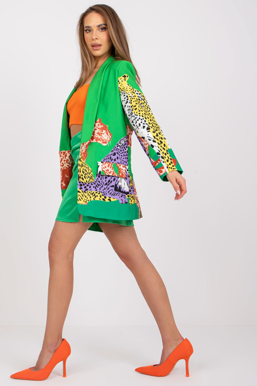 Roheline Yvonne'i trükistega naiste jakk