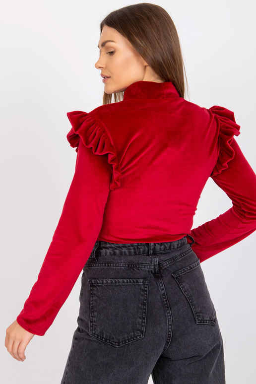 Burgundia veluurpluus volangidega...