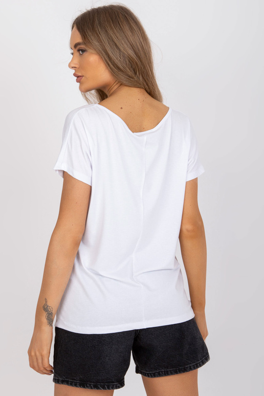 Aileen Valge V-kaelusega naiste T-särk