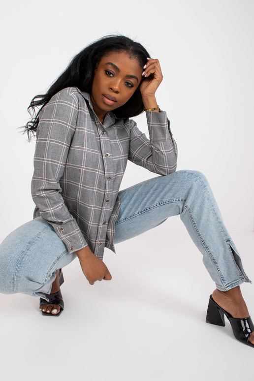 Hall ruuduline pikkade varrukatega särk