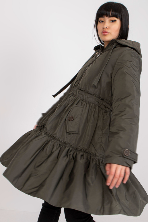 Khaki värvi laineline fliisiga talvejope Khaki värvi laineline fliisiga talvejope