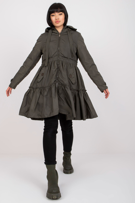 Khaki värvi laineline fliisiga talvejope Khaki värvi laineline fliisiga talvejope