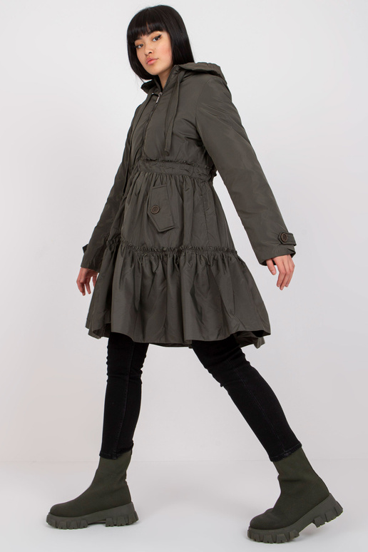 Khaki värvi laineline fliisiga talvejope Khaki värvi laineline fliisiga talvejope