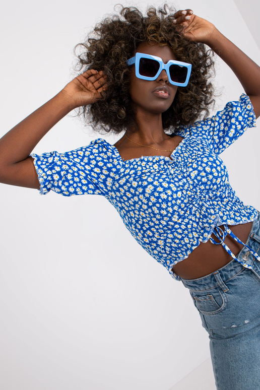 Sinine viskoosist lühike pluus...