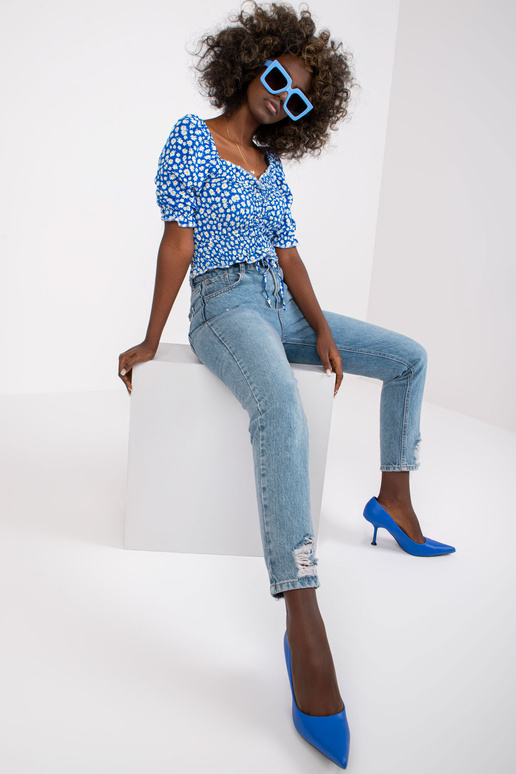 Sinine viskoosist lühike pluus...