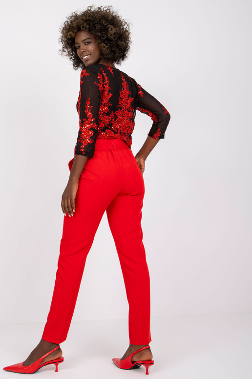 Punased püksid elegantsed Giulia vööga Punased püksid elegantsed Giulia vööga