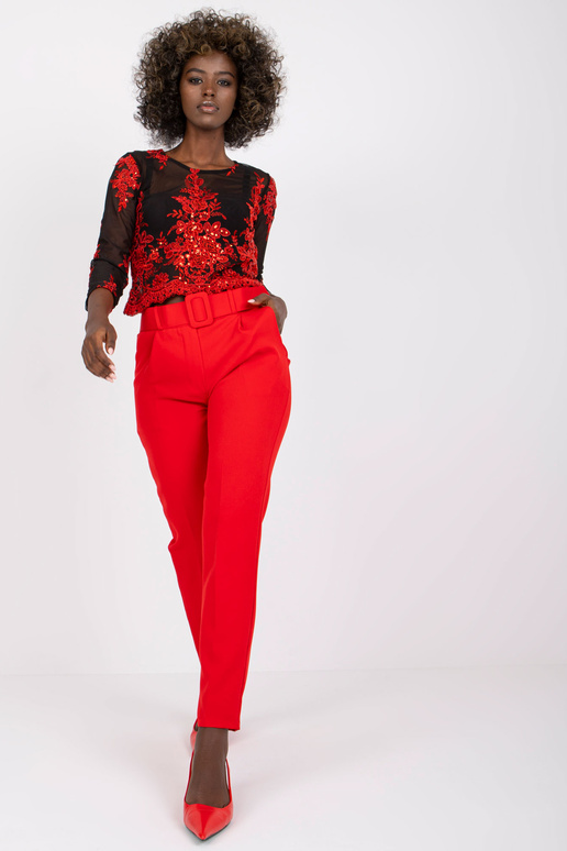 Punased püksid elegantsed Giulia vööga Punased püksid elegantsed Giulia vööga