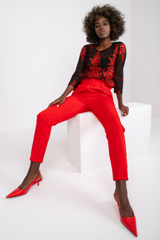 Punased püksid elegantsed Giulia vööga Punased püksid elegantsed Giulia vööga