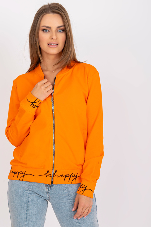 Oranž naiste kapuutsita tõmblukuga...