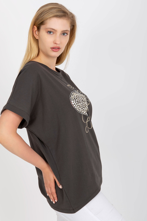 Khakivärvi puuvillane triiksärk pluss... Khakivärvi puuvillane triiksärk pluss...