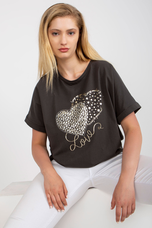 Khakivärvi puuvillane triiksärk pluss... Khakivärvi puuvillane triiksärk pluss...