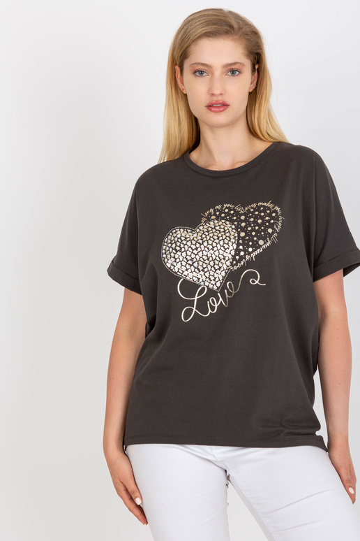 Khakivärvi puuvillane triiksärk pluss... Khakivärvi puuvillane triiksärk pluss...