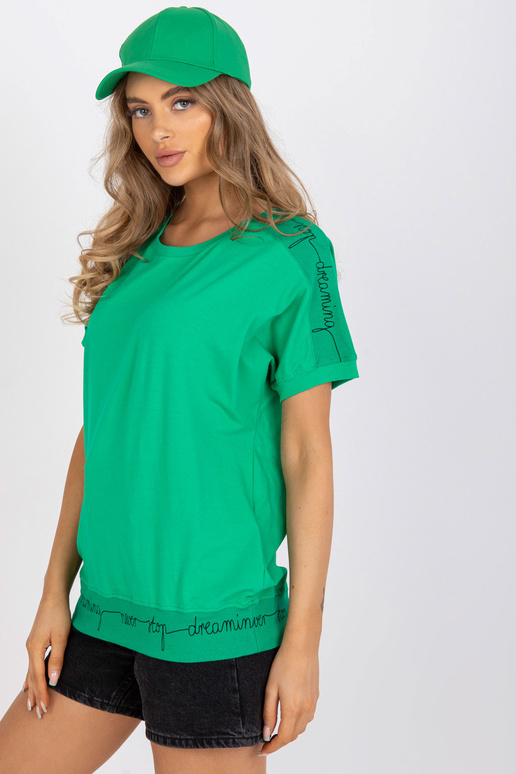 Roheline vabaaja pluus ümara kaelusega Roheline vabaaja pluus ümara kaelusega