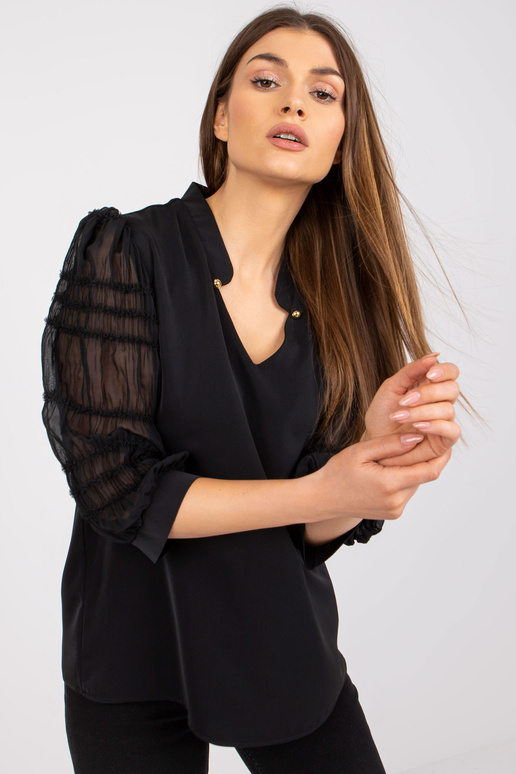 Must avar pidulik 3/4 varrukatega pluus