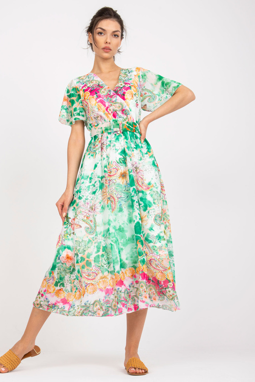 Roheline lühikeste varrukatega midikleit Roheline lühikeste varrukatega midikleit