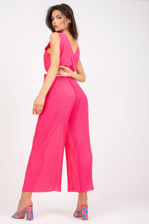 Roosa pikkade plisseeritud laia...