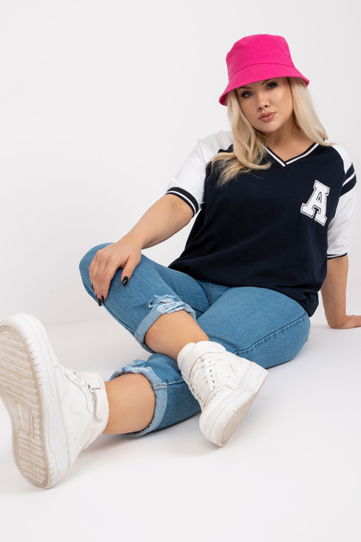 Valge ja Navy Plus Size lühikeste...