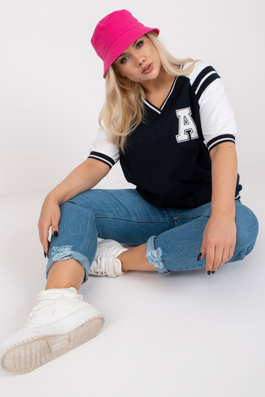 Valge ja Navy Plus Size lühikeste...