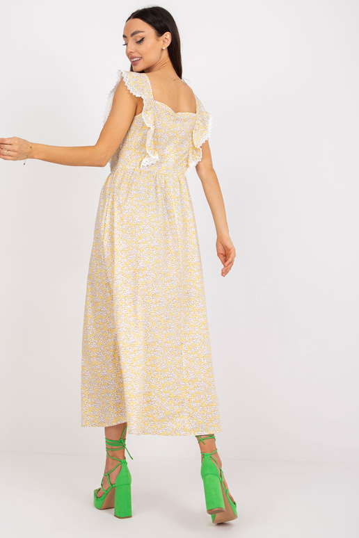 Kollane puuvillane suvekleit trükistega Kollane puuvillane suvekleit trükistega