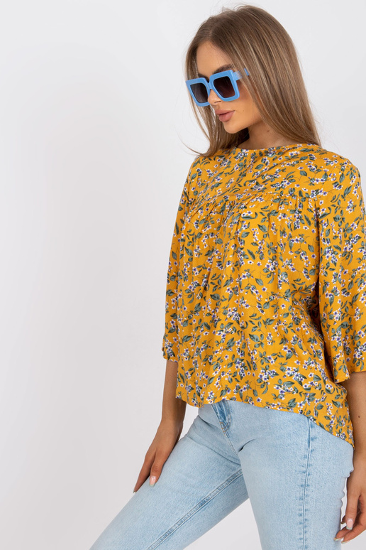 Kollane lilleprindiga pluus ZULUNA