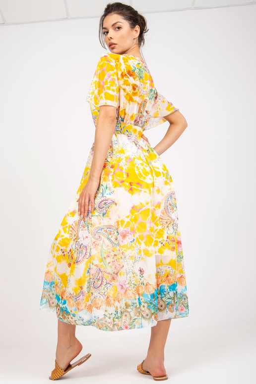 Kollane prindiga midikleit ja kaelus