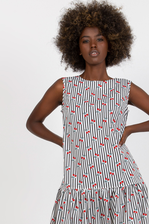 Valge ja must varrukateta midikleit...