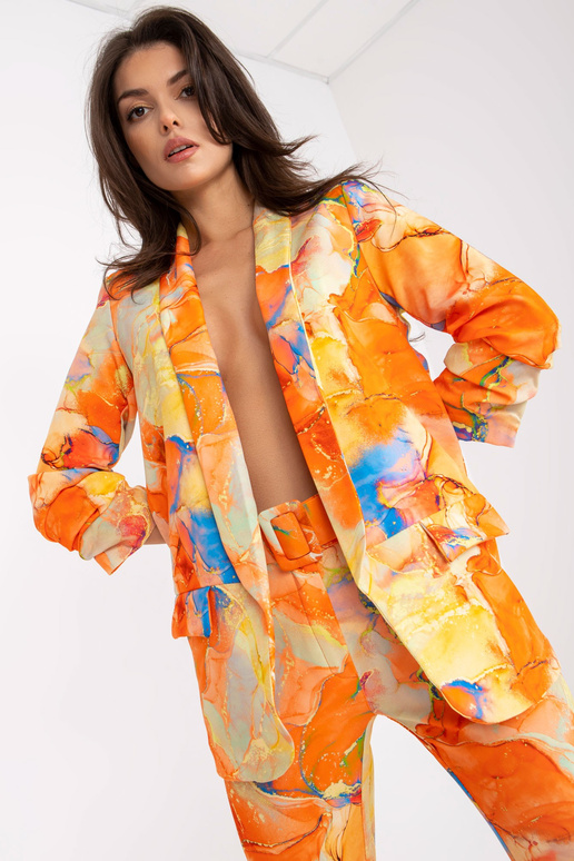 Oranž naiste bleiser trükistega Oranž naiste bleiser trükistega