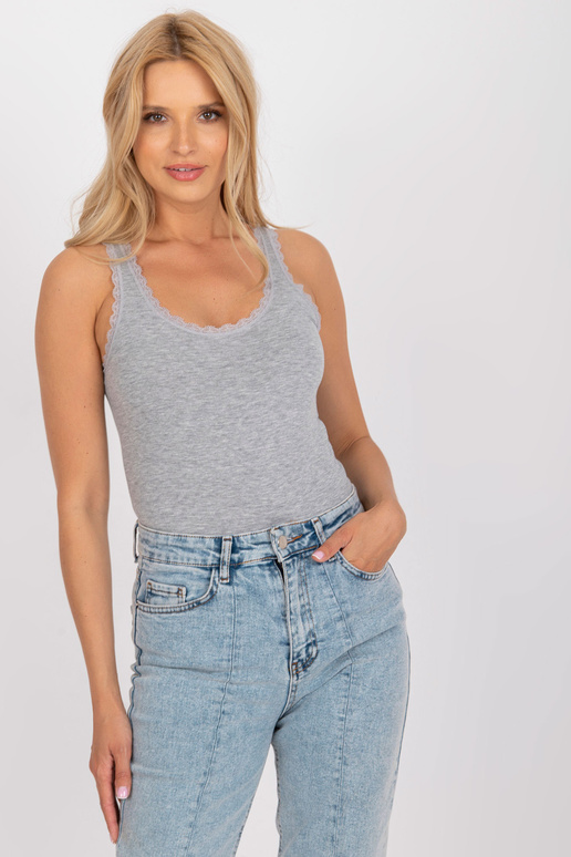 Hall naiste põhitopp pitsiga Hall naiste põhitopp pitsiga