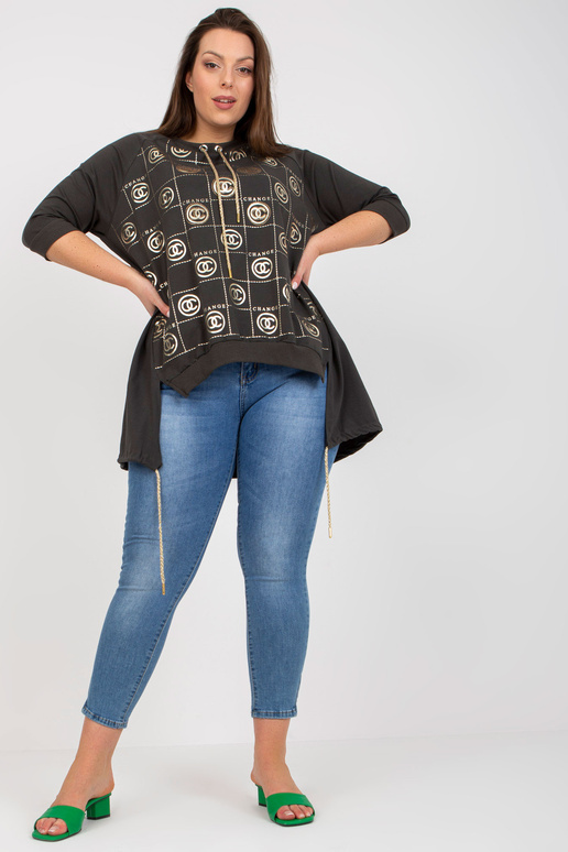 Khaki asümmeetriline pluss suuruses...