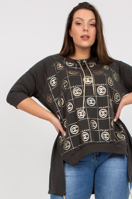 Khaki asümmeetriline pluss suuruses...