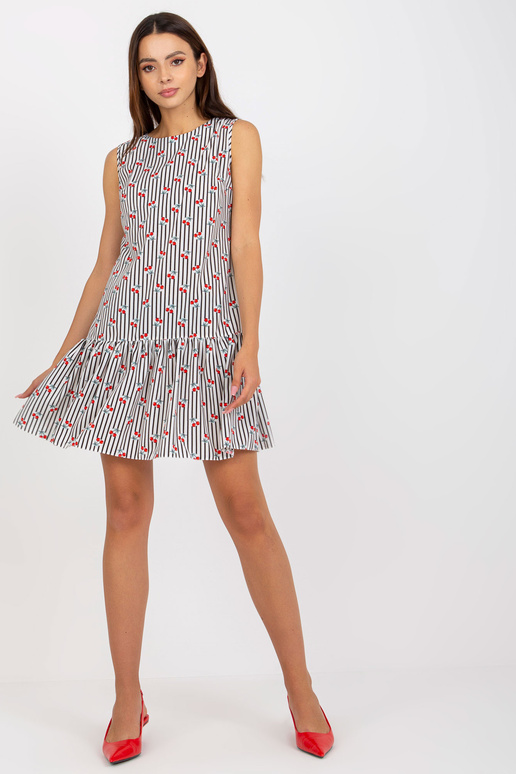 Valge ja must kleit trükiste ja...