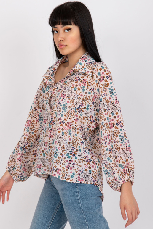 Beež õhuline lillelise mustriga pluus...