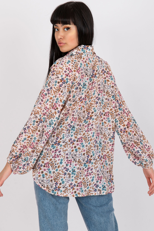 Beež õhuline lillelise mustriga pluus...