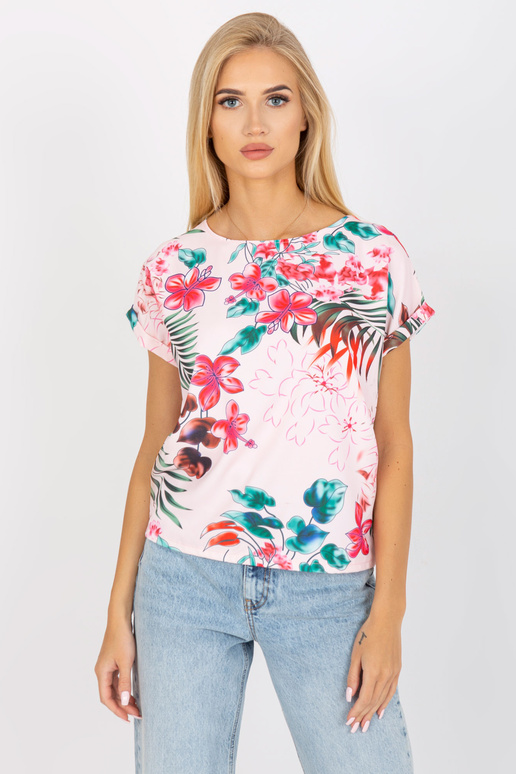 Heleroosa suvise mustriga pluus RUE...