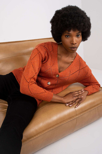 Tumeoranž nööbiga kardigan...