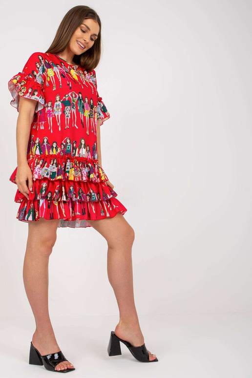 Punane volangidega minikleit ja...