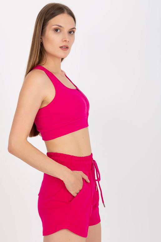 Fuksia soonikuga crop top basic RUE...