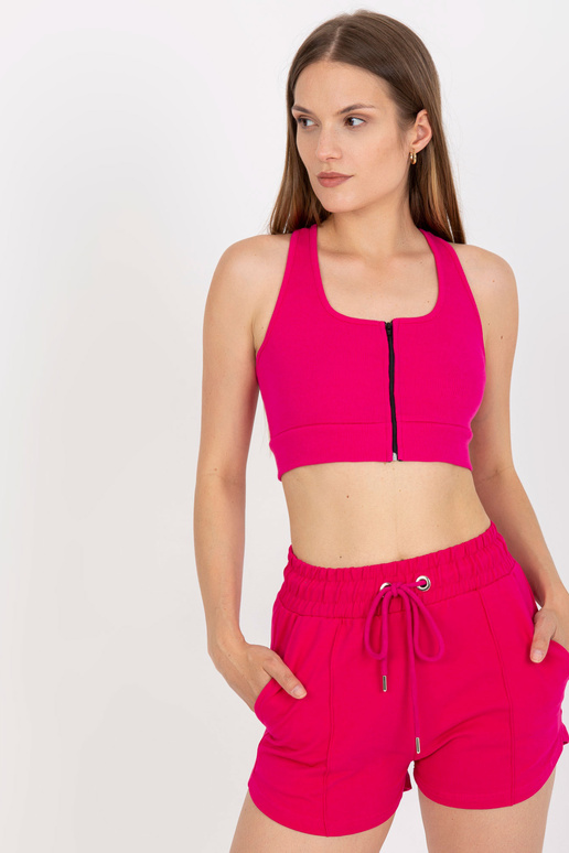Fuksia soonikuga crop top basic RUE...