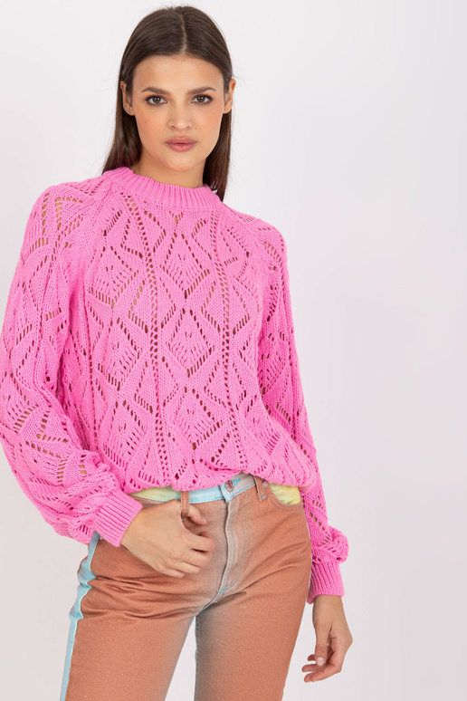 Roosa ažuurne kampsun klassikaline...