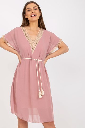 Dirty Pink hele ühe suurusega V-kaelusega kleit