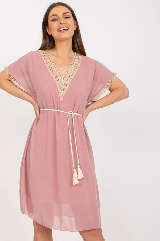 Dirty Pink hele ühe suurusega V-kaelusega kleit