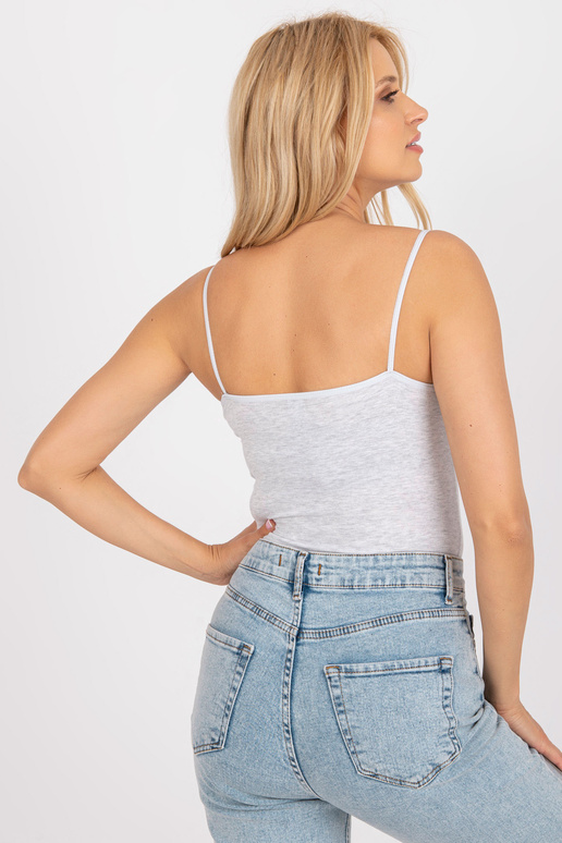 Õhukeste rihmadega helehall melanž top