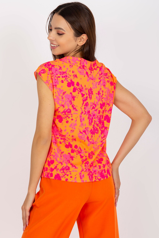 Oranžikasroosa varrukateta trükiga...