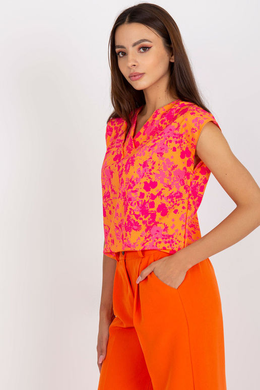 Oranžikasroosa varrukateta trükiga...