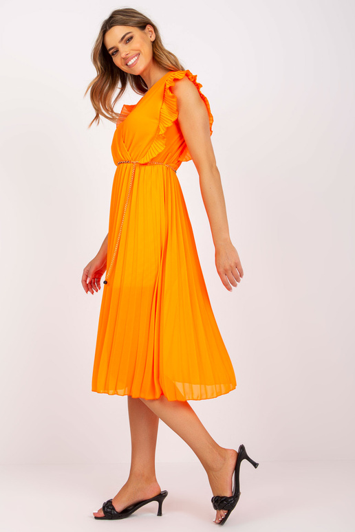 Fluo oranž õhuline plisseeritud...