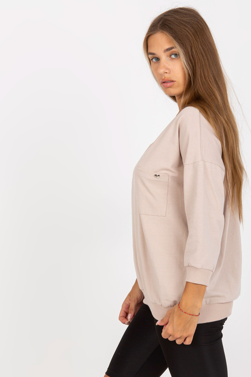 Beež puuvillane taskuga pluus