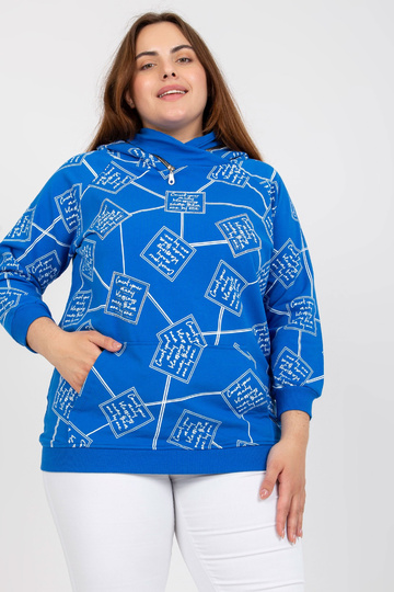 Tumesinine Plus Size trükiga dressipluus