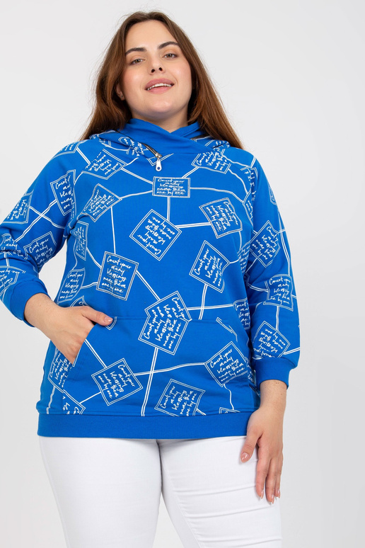 Tumesinine Plus Size trükiga dressipluus