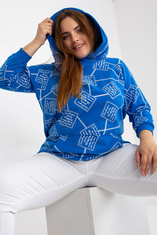 Tumesinine Plus Size trükiga dressipluus